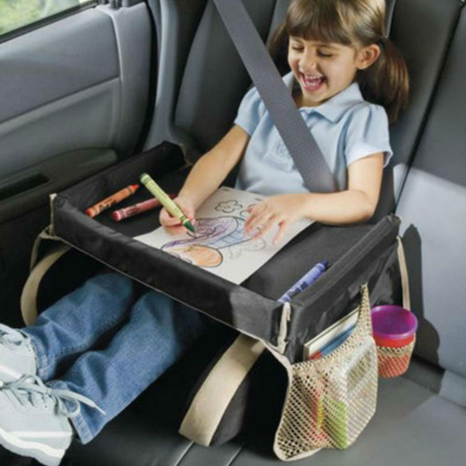 Racing Arcade Cabinet - Kinder-Auto-Esstisch Universeller Sicherheitssitz-Ablage Rücksitz-Kindertisch Spielzeug-Organizer mit