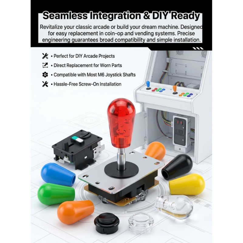 1 Stück M6 Joystick Amerikanis – Joystick Arcade Parts Bewertung und Preis