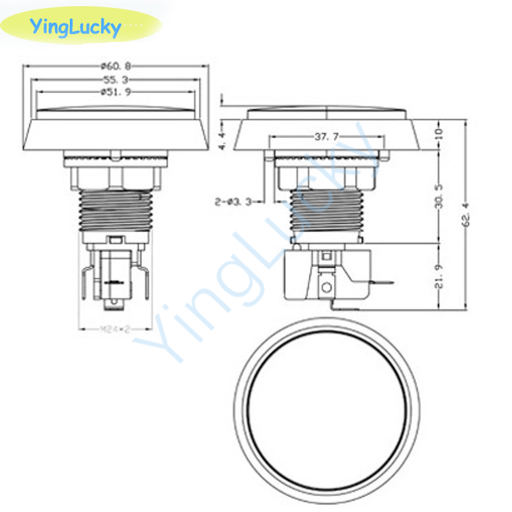 10 stücke Arcade-Taste 60mm LE – Coin Acceptor Selector Bewertung und Preis